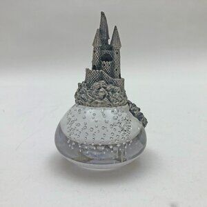 Enesco Glass Paperweight with Pewter Castle 3.75 inches CR-1992